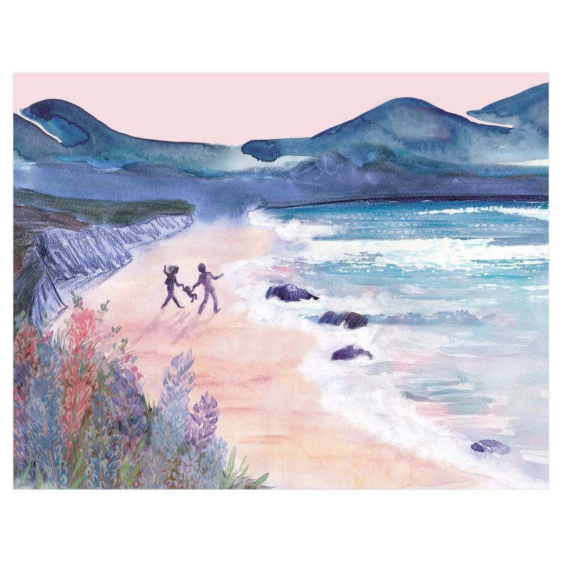 Fine art print of family on a Beach (customisable!) 30 by 40 inches (poster size, 76cm by 101cm))