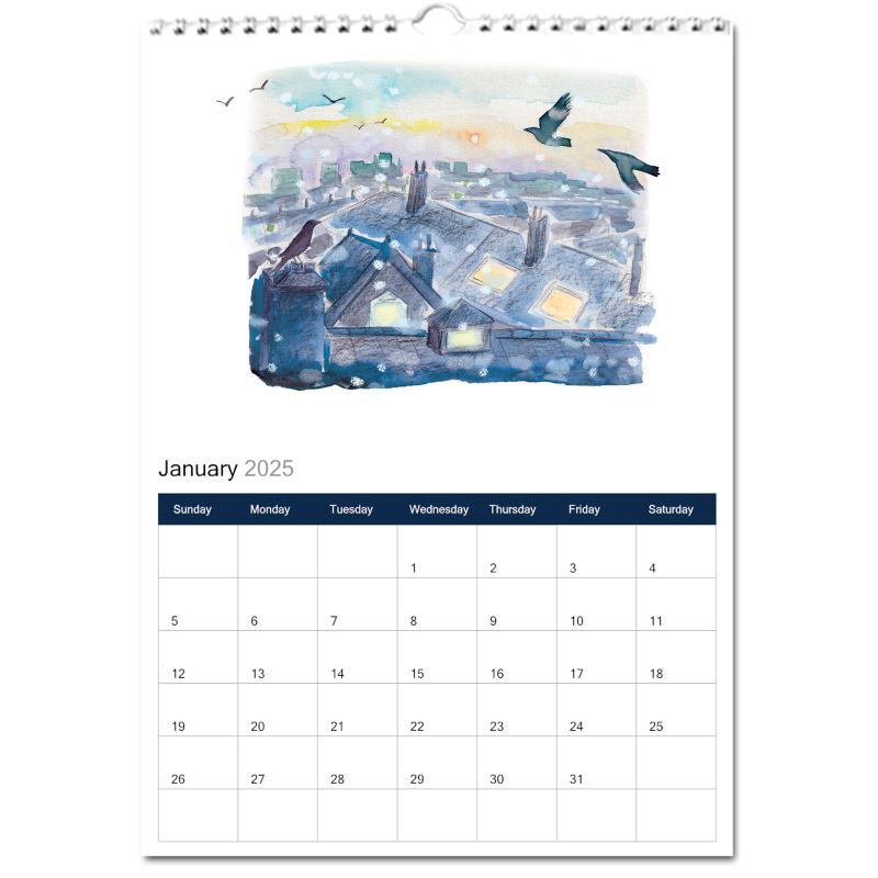 Urban Wildlife illustration calendar