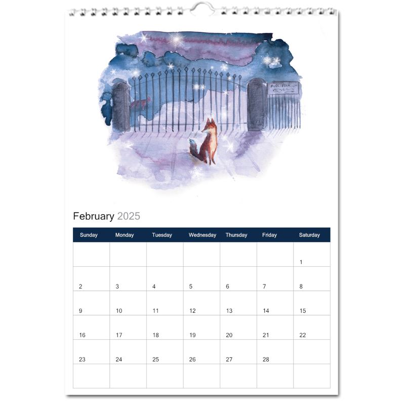 Urban Wildlife illustration calendar