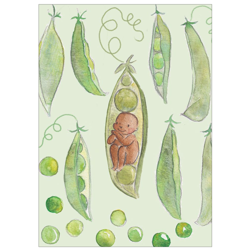 Pea in a pod newborn/christening card