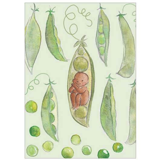Pea in a pod newborn/christening card