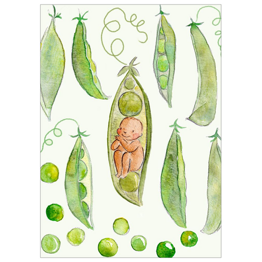 Pea in a pod baby christening/newborn card