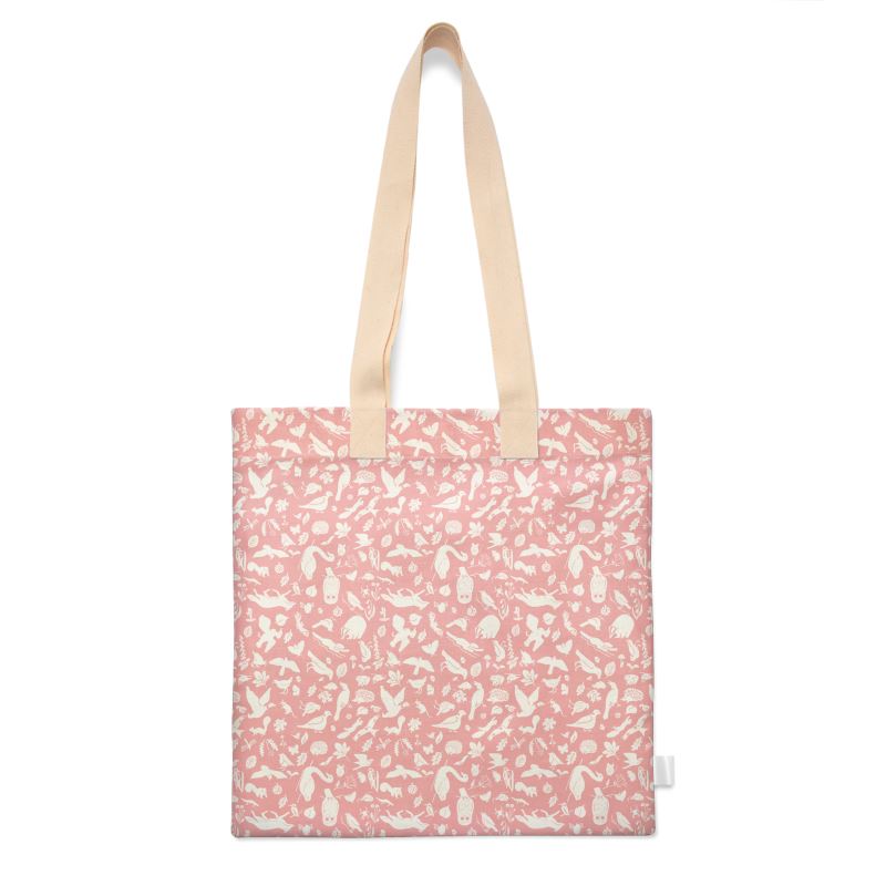 White on pink Urban Wildlife Tote Bag