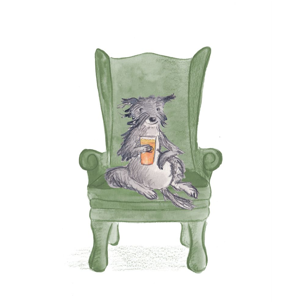 Giclee Art Prints Scruffy dog with Pint